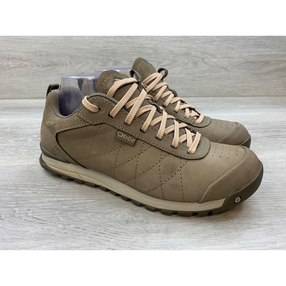 Oboz Bozeman Low Hiking Shoes Taupe Brown Leather Women's 7.5 Trail Shoes